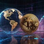 Central Bank Digital Currency (CBDC) concept showing a digital coin with global financial technology elements.