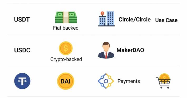Stable Coin Guide (2025): Best Stablecoins List, Prices & How They Work Visual comparison of the most popular stable coins in 2025 including USDT, USDC, DAI, and more
