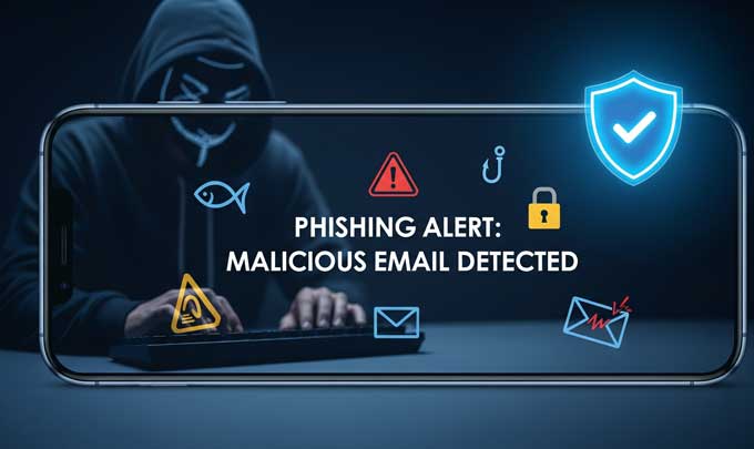 Digital Wallet Security: A Complete Guide to Protecting Your Wallet in 2025 Smartphone warning about phishing attacks with hacker and security icons, illustrating digital wallet threats.