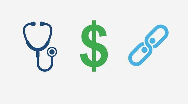 Quantum Computing in 2025: How It Will Transform AI and Data Security Simple flat icons representing healthcare, finance, and blockchain, illustrating industry applications of quantum computing in 2025.