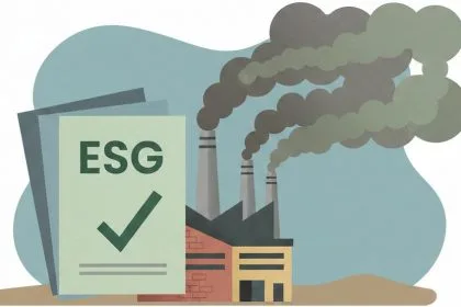 esg scores misleading investors illustrated as sustainability claims on paper hiding real environmental impact