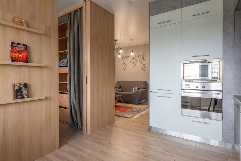 Compact home organization with smart storage in a small apartment